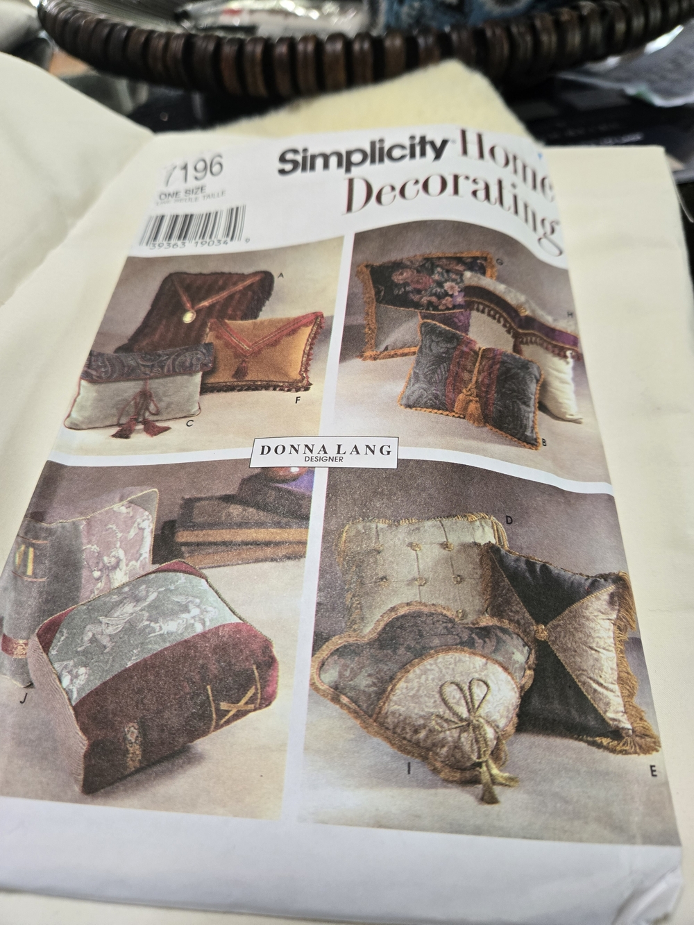 Simplicity Decorative Pillow and Cushion Pattern - Cream, Gold, Brown, Purple